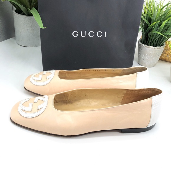 Gucci Authentic 90s GG Logo Square Toe Flats - Picture 2 of 8